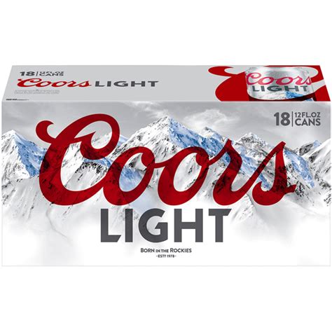 Coors Light Lager Beer 18 Pack 12 Fl Oz Cans 42 Abv Light