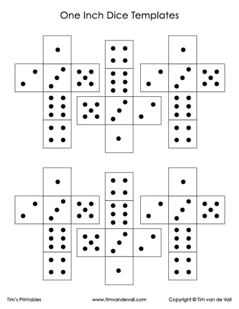 Printable Dice Template With Dots