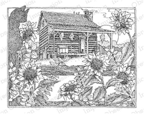 Похожие запросы для log cabin coloring page. Impression Obsession - Cling Mounted Rubber Stamp - By ...