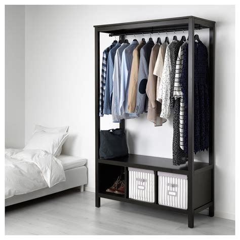 The right part of the unit includes one long door with a clothes. HEMNES Open wardrobe - black-brown 47 1/4x19 5/8x77 1/2 ...