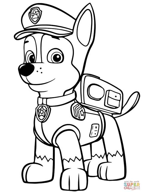 Paw Patrol Chase Coloring Coloring Pages