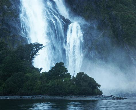 Bowen Falls At The Entry To Milford Sound New Zealand