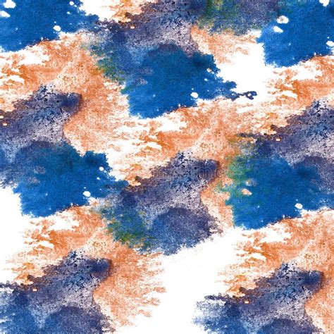 Macro Orange Dark Blue Spot Blotch Texture On A White Stock Image
