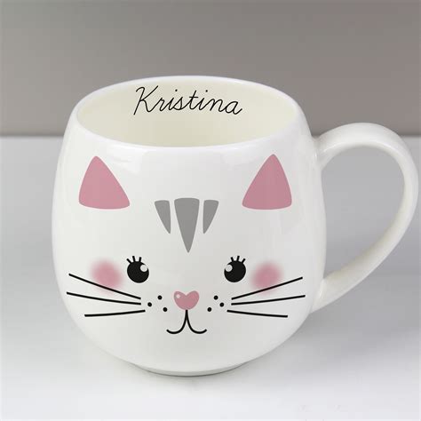 Personalised Cute Cat Shape Mug Personalized Pet Ts Mugs Animal Mugs