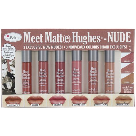 Thebalm Meet Matte Hughes 6 Mini Liquid Lipsticks Nude Brigettes