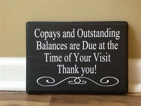 Copays and Outstanding Balances Sign/ Payment Reminder Sign/Business Sign/ office sign/ Payment ...