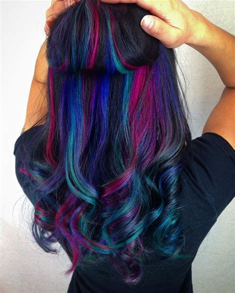 Multi Colored Hair Best 25 Underlights Hair Ideas On Pinterest Dyed
