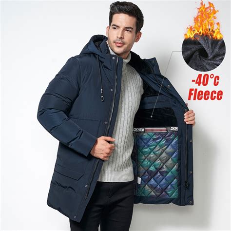 buy 40 degree men 2018 winter long thick cotton fleece parka jacket coat men