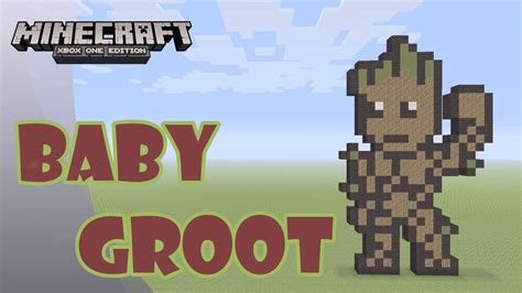 Minecraft Pixel Art Tutorial And Showcase Baby Groot Guardians Of