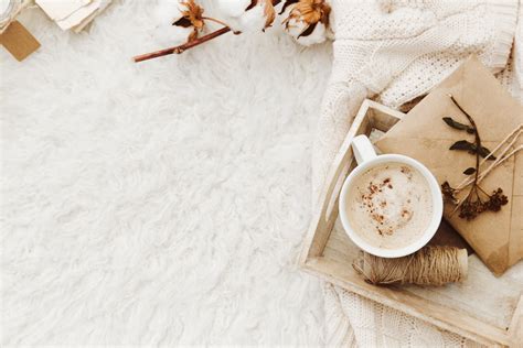 Winter Cozy Background With Cup Of Coffee Warm Sweater