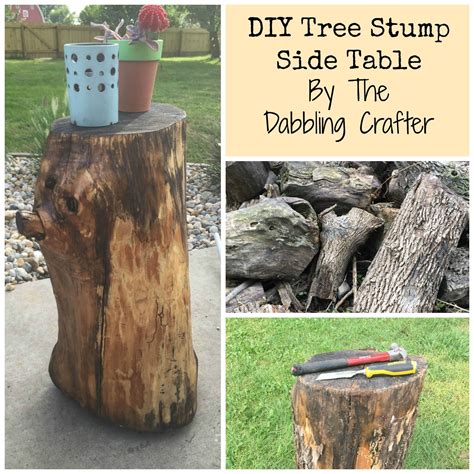Diy Sunday Tree Stump Side Table The Dabbling Crafter