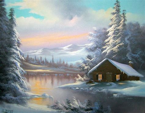 Mountain Cabin 24x27 By Lionel Dougy Oil Painting Pictures Pictures To