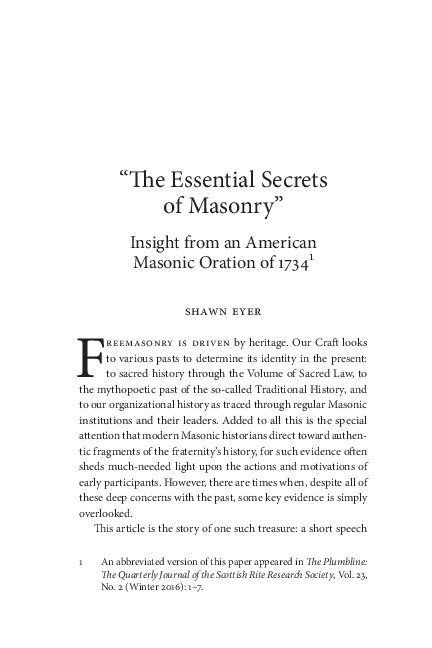 Pdf The Essential Secrets Of Masonry Insight From An American