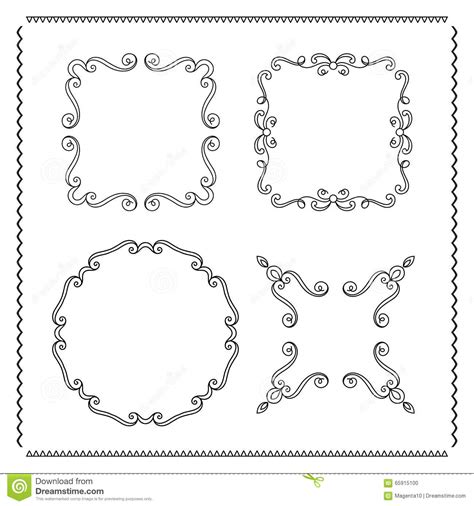 Created a square bordered black and center white. Simple Frames, Vintage Calligraphic Vignettes Stock Vector ...