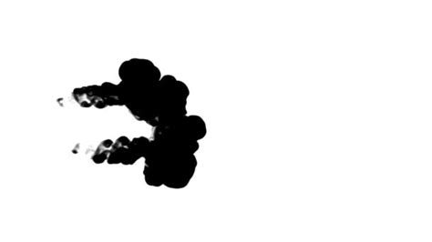 Black Ink Flow On White Moving In Slow Motion Ink Or Smoke Inject