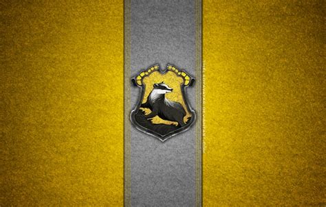 Each contains the house crest and their main character traits. Wallpaper coat of arms, Harry Potter, Hogwarts, badger, DeviantArt, Hufflepuff, Puffenduya ...
