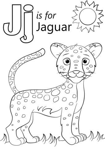 To print this picture just position your cursor over the image and press the right button on your mouse, then select the print option. Letter J is for Jaguar coloring page | Free Printable ...