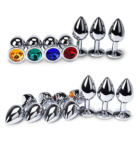 Jeweled 3 Stainless Steel Princess Butt Plugs 10 Colors Pluglust