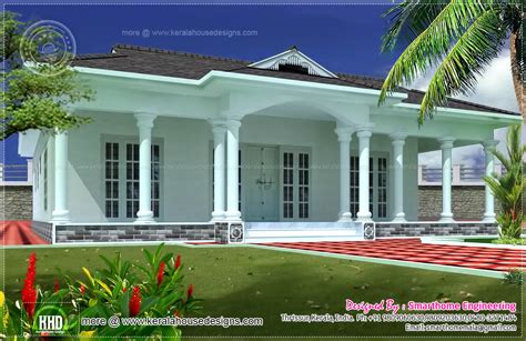 1600 Sq Ft Single Story 3 Bed Room Villa Kerala Home Design And Floor