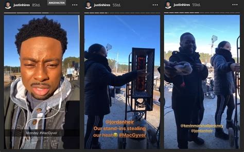 macgyver season 3 bts instagram live story dashboard on fire