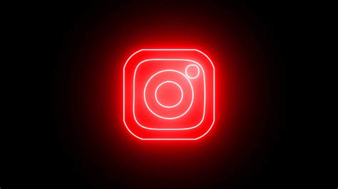 Glowing Instagram Icon Red Wallpaper Iphone Neon Red Neon App