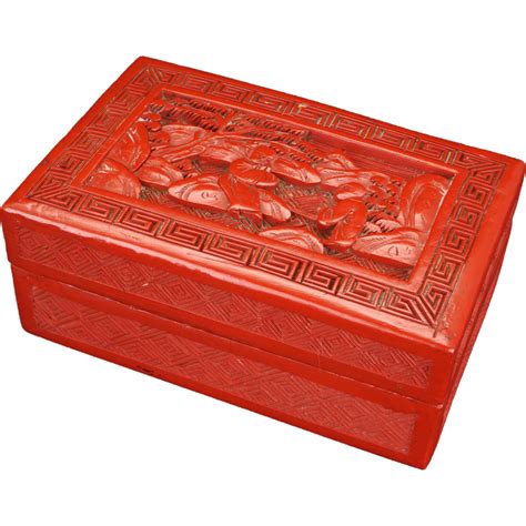 Chinese red lacquer cinnabar carved box circa 1900 | Red lacquer, Pantone red, Carving