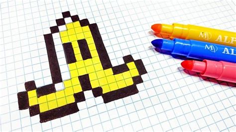 Pixel Art Hecho a mano - Cómo dibujar una cáscara de plátano de mario