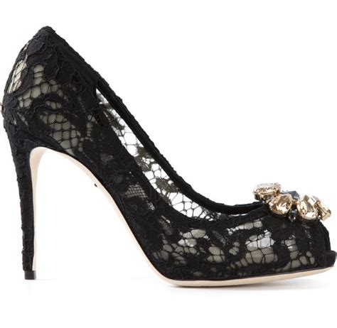 Dolce And Gabbana Lace Embellished Pumps Shoes Post