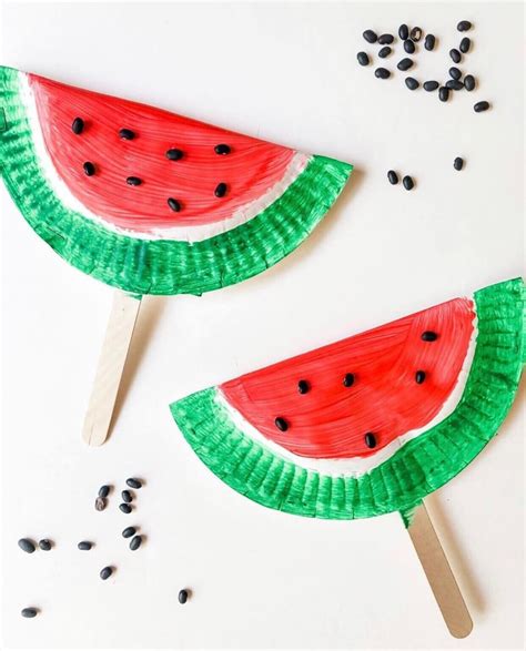 Watermelon Paper Plate Crafts For Kids Kids Art And Craft