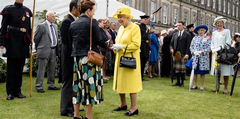 The Queen Holds An Investiture And Hosts A Garden Party At The Palace Of Holyroodhouse The