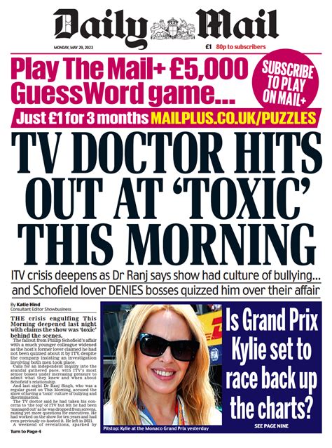 Daily Mail Front Page 29th Of May 2023 Tomorrows Papers Today
