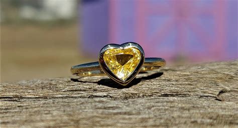 Shown with a burnished set. 1.15ct Natural Yellow Sapphire Engagement Ring Unique Engagement Ring H… | Yellow sapphire ring ...