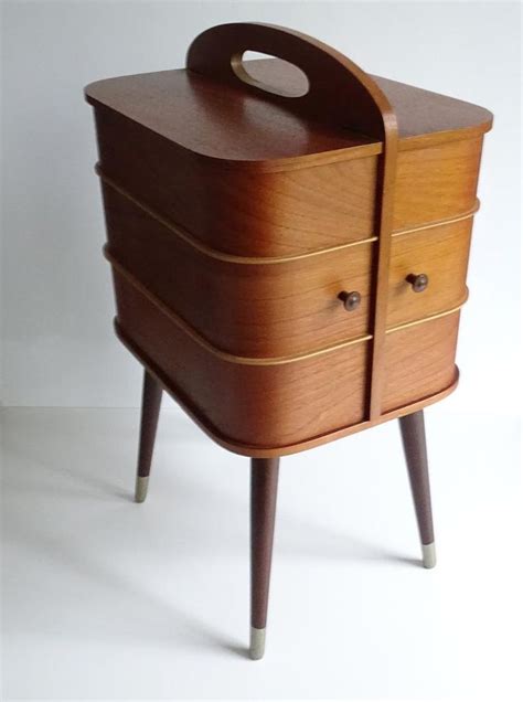 Stunning Danish Vintage Sewing Box Mid Century Utility Chest Mid Century Case 60s Teak