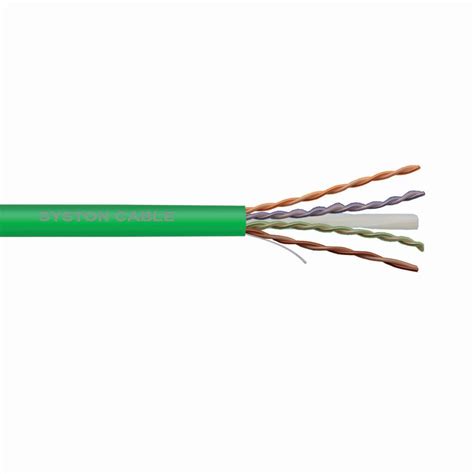 Syston Cable Technology Cat 6 Solid Plenum 1000 Ft Green 23 Awg 4 Pair