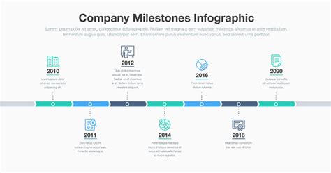 Business Infographic For Company Milestones Timeline Template With Line