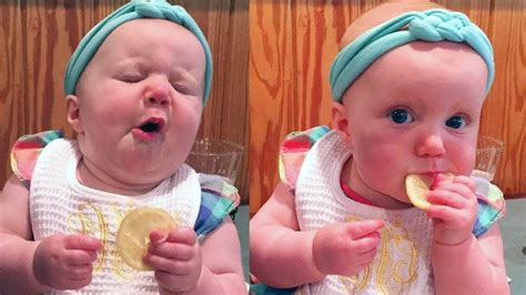 Babies Eating Lemons For The First Time Compilation Baby Eating Food