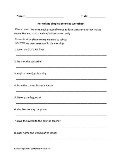 Kindergarten Writing Sentences Worksheets Copying Sentences Worksheets