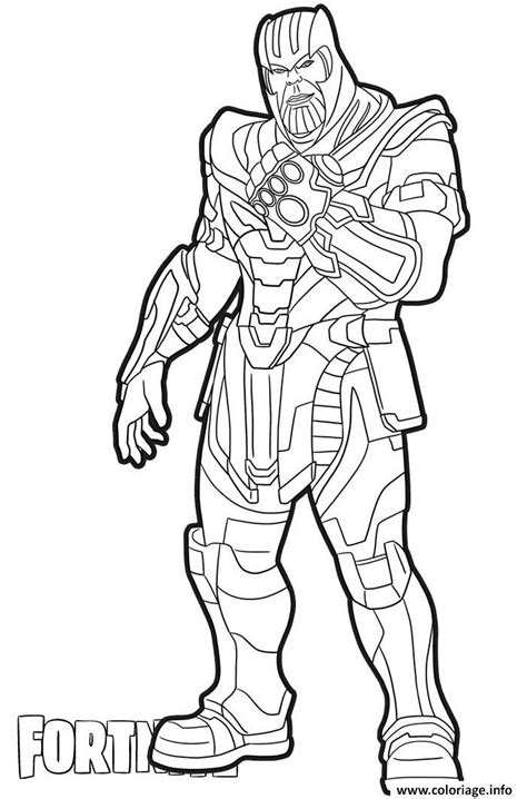 Find out more fortnite on printablecoloringpages.org. Coloriage Thanos skin from Fortnite - JeColorie.com