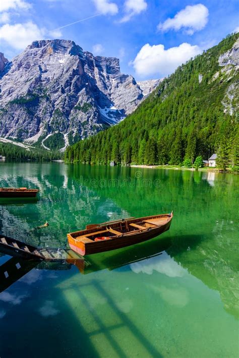 Lake Braies Also Known As Pragser Wildsee Or Lago Di Braies In