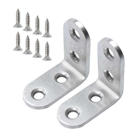 Uxcell 2pcs 40x40mm 304 Stainless Steel L Shaped Angle Brackets With