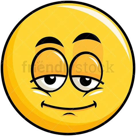 Sleepy Yellow Smiley Emoji Cartoon Vector Clipart Friendlystock