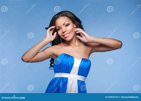 Beautiful African Descent Woman Posing While Isolated On Stock Image