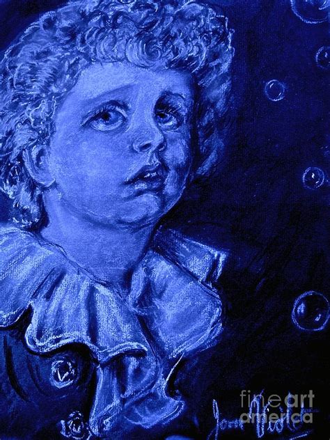 Bubbles Blue Portrait Mixed Media By Joan Violet Stretch Fine Art America