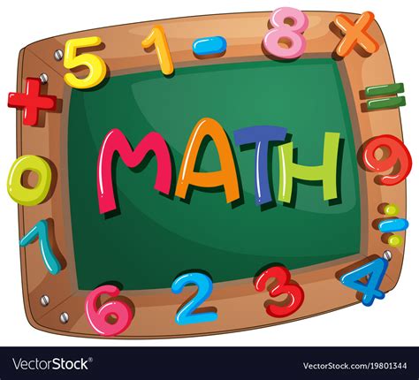 Word Math On Wooden Frame With Numbers Royalty Free Vector