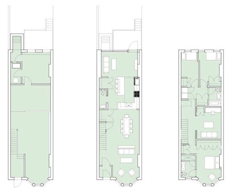 Narrow lot house plans are becoming increasingly popular in urban areas as land becomes scarcer. Park Slope Rowhouse Renovation | Narrow house designs, Row ...