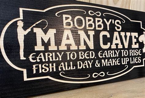 Personalized Man Cave Sign Custom Man Cave Sign Fishing Etsy