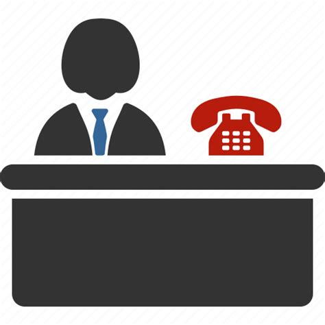 Call Center Clerk Desk Hotel Lobby Office Reception Receptionist Icon