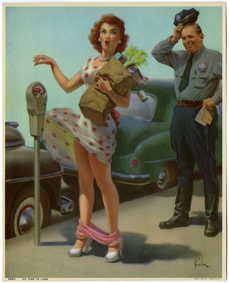Vintage 1951 Art Frahm No Time To Lose Cheesecake Pin Up Print Etsy