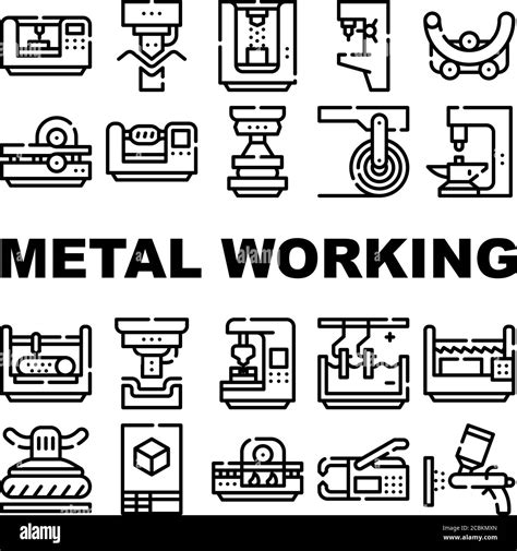 Metal Working Industry Collection Icons Set Vector Stock Vector Image Art Alamy