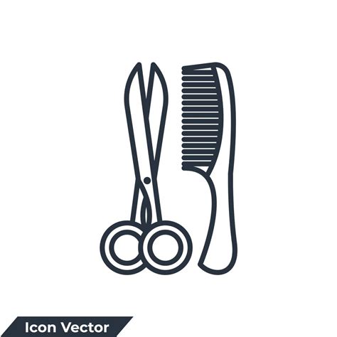 Scissor And Comb Icon Logo Vector Illustration Hair Salon Symbol